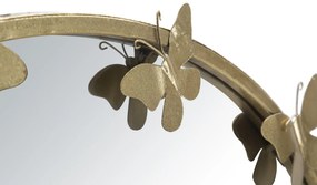 ESPELHO DE PAREDE REDONDO BORBOLETAS Ø 91X3X94 CM DOURADO