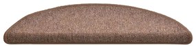 Tapetes de escada 30 pcs 56x17x3 cm castanho