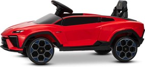 Carro elétrico para crianças Lamborghini Lanzador 12V com licença, bateria de lítio, luzes LED, controle remoto Vermelho