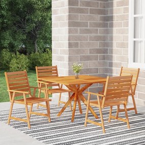 3087139 vidaXL 5 pcs conjunto de jantar para jardim madeira de acácia maciça