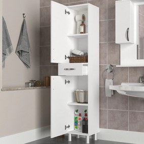 Armário de Casa de Banho Selin – Branco – 35x179x31,3 cm | Tribo Home
