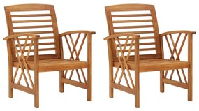 Cadeiras de jardim 2 pcs madeira acácia maciça