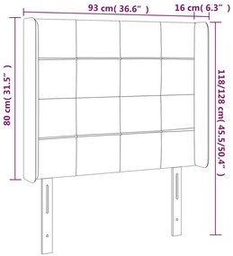 Cabeceira cama c/ abas veludo 93x16x118/128 cm azul-escuro