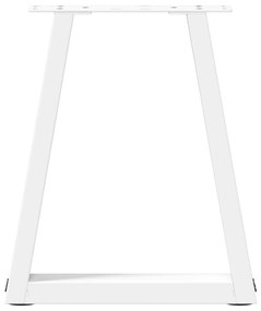 Mesa de jantar pernas 2pcs forma de V 38x(42-43,3)cm aço branco