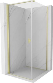 Mexen Mist-B cabine de duche articulada 90 x 90 cm, transparente, dourado escovado - 8A2T-090-090-55-00