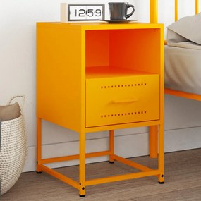 Mesa de cabeceira 36x39x60,5 cm aço amarelo mostarda