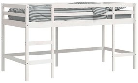 Cama alta p/ criança c/ escada 90x190cm madeira de pinho maciça