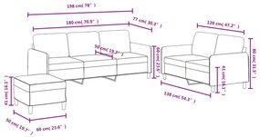 3 pcs conjunto de sofás veludo cinzento-claro