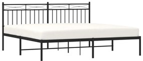 Estrutura de cama com cabeceira 183x213 cm metal preto