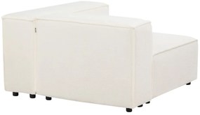 Sofá de canto modular 2 lugares com repousa-pés em tecido bouclé branco à esquerda APRICA Beliani