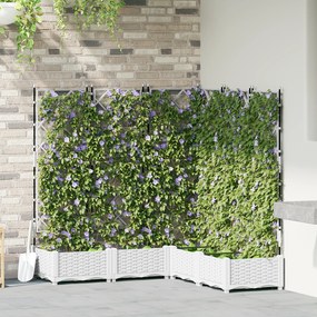 vidaXL Vaso de Jardim com Treliça 5 pcs Branco 120x120x125.5 cm