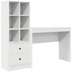 Mesa com Armazenamento Branca de Madeira Ingenheirada