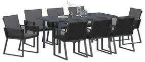 Conjunto de Jantar com Almofadas Manual 9 pcs Antracite Médio