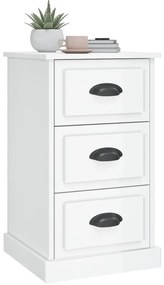Mesa cabeceira 39x39x67 cm derivados madeira branco brilhante