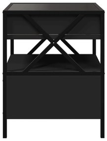 Mesa de centro com luzes LED Infinity 40x40x51 cm preto