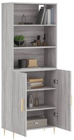 Armário alto 69,5x34x180 cm derivados de madeira sonoma cinza