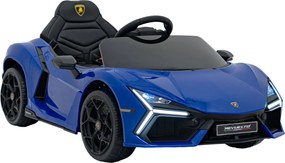 Carro elétrico para Crianças Lamborghini Revuelto 12V 4x4 Rodas Espuma EVA, Assento couro ecológico Azul
