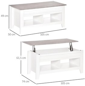 Mesa de Centro Orion com Tampo Elevatório - Design Minimalista