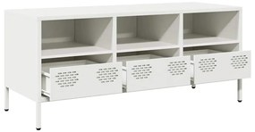 Móvel de TV 101,5x39x43,5 cm aço laminado a frio branco