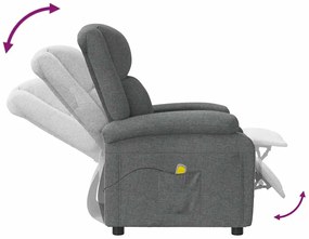 Poltrona de massagens tecido cinzento-escuro