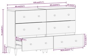 Móveis de apoio 2 pcs 60x33x75 cm madeira de mangueira maciça