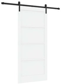 Porta Deslizante com Conjunto de Ferragens Branca 93x202 cm Madeira de