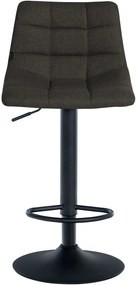 Conjunto de 2 bancos altos Jerry em tecido com estrutura preta 87-108,5 x 43 x 46,5 cm Cinzento escuro