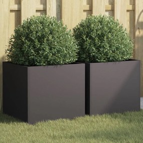 vidaXL Vasos/floreiras 2 pcs 42x40x39 cm aço preto