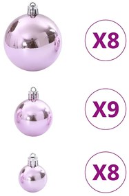 Enfeites de Natal 100 pcs Ø3/4/6 cm rosa