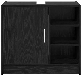 Gabinete para Pia Carvalho Preto 63x29x55 cm Madeira Engenheirada