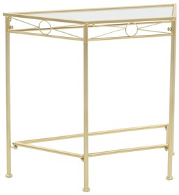 vidaXL Mesa de apoio estilo vintage metal 87x34x73 cm dourado
