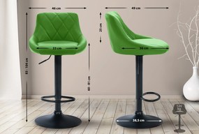 Banco de bar Lazio em couro sintético e com estrutura preta 46 x 83-104 x 49 cm Verde