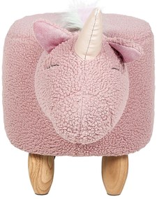 Tamborete em tecido rosa UNICORN Beliani