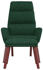 Cadeira de descanso com banco tecido verde-escuro