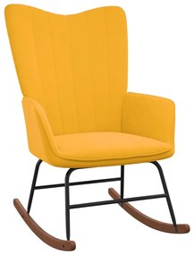 327750 vidaXL Cadeira de baloiço veludo amarelo mostarda