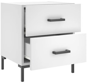 Mesas de cabeceira 2 pcs 40x35x47,5 cm deriv. de madeira branco