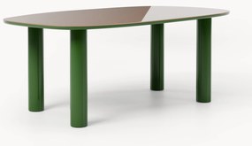 Mesa de jantar orgânica com tampo de vidro Beni, 200 x 110 cm