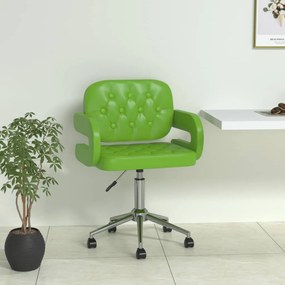 vidaXL Cadeira de jantar giratória couro artificial verde