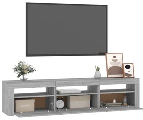 Móvel de TV com luzes LED 180x35x40 cm preto