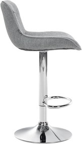 Banco alto em tecido com estrutura prateada 85-106 x 49 x 51 cm cinzento