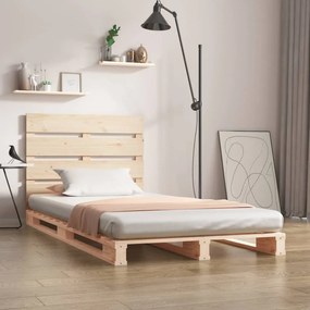 Estrutura de cama de solteiro 90x190 cm madeira de pinho maciça