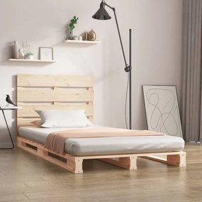 vidaXL Estrutura de cama de solteiro 90x190 cm madeira de pinho maciça
