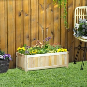 Floreira com pé dobrável, vaso para flores com dimensões de 70 x 30 x 25 A cm. Corpo com aspeto de ripas de madeira de abeto pré-oleada