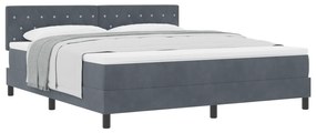 Cama Box com Colchão vidaXL Cinza Escuro Super King Veludo