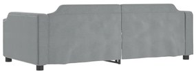 Sofá-cama com gavetão 100x200 cm tecido cinzento-claro