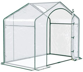 Outsunny Estufa Transparente de Jardim 180x100x168 cm Estufa de Jardim com Porta Enrolável e Estrutura de Aço Transparente