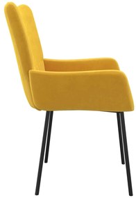 Conjunto de 2 Cadeiras Tana em Veludo - Amarelo - Design Moderno