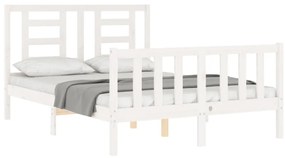 Cama sem colchão 120x200 cm madeira de pinho maciça branco