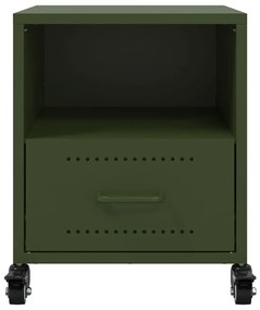 Mesas de cabeceira 2 pcs 36x39x43,5 cm aço verde-azeitona