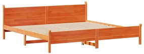 Cama sem colchão 200x200 cm pinho maciço castanho-mel